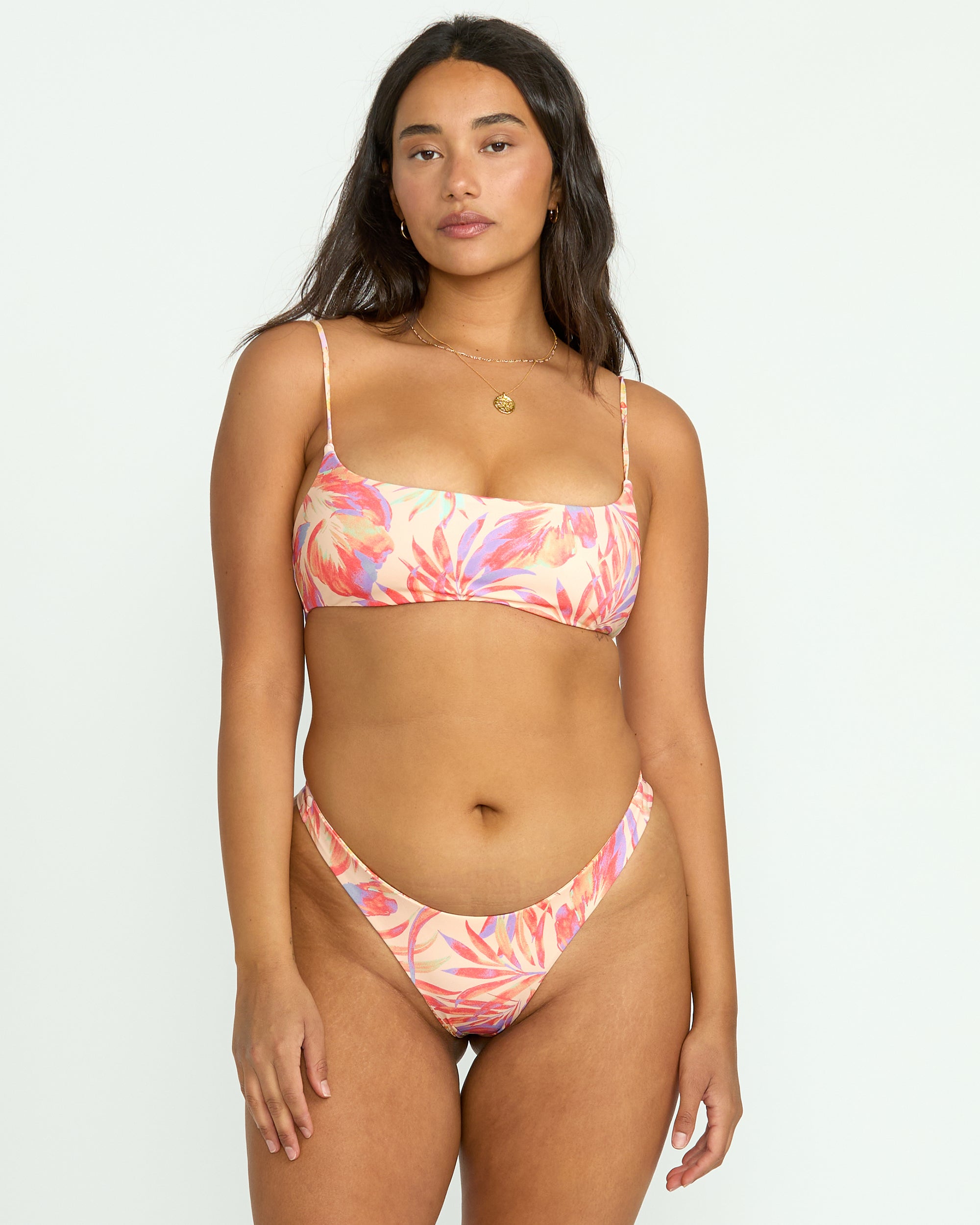 Tropic Wave Reversible Jaclyn Crop Bikini Top - Multi