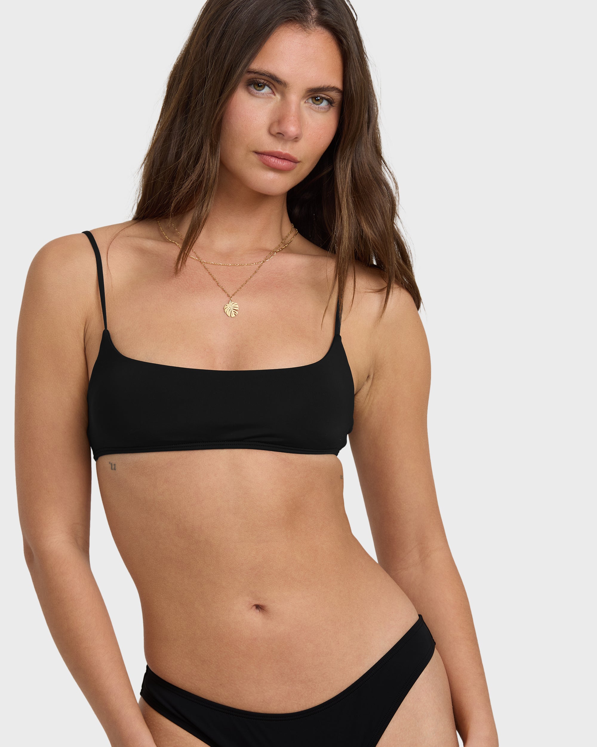 Sol Searcher Jaclyn Crop Bikini Top - Black Pebble - Image 5