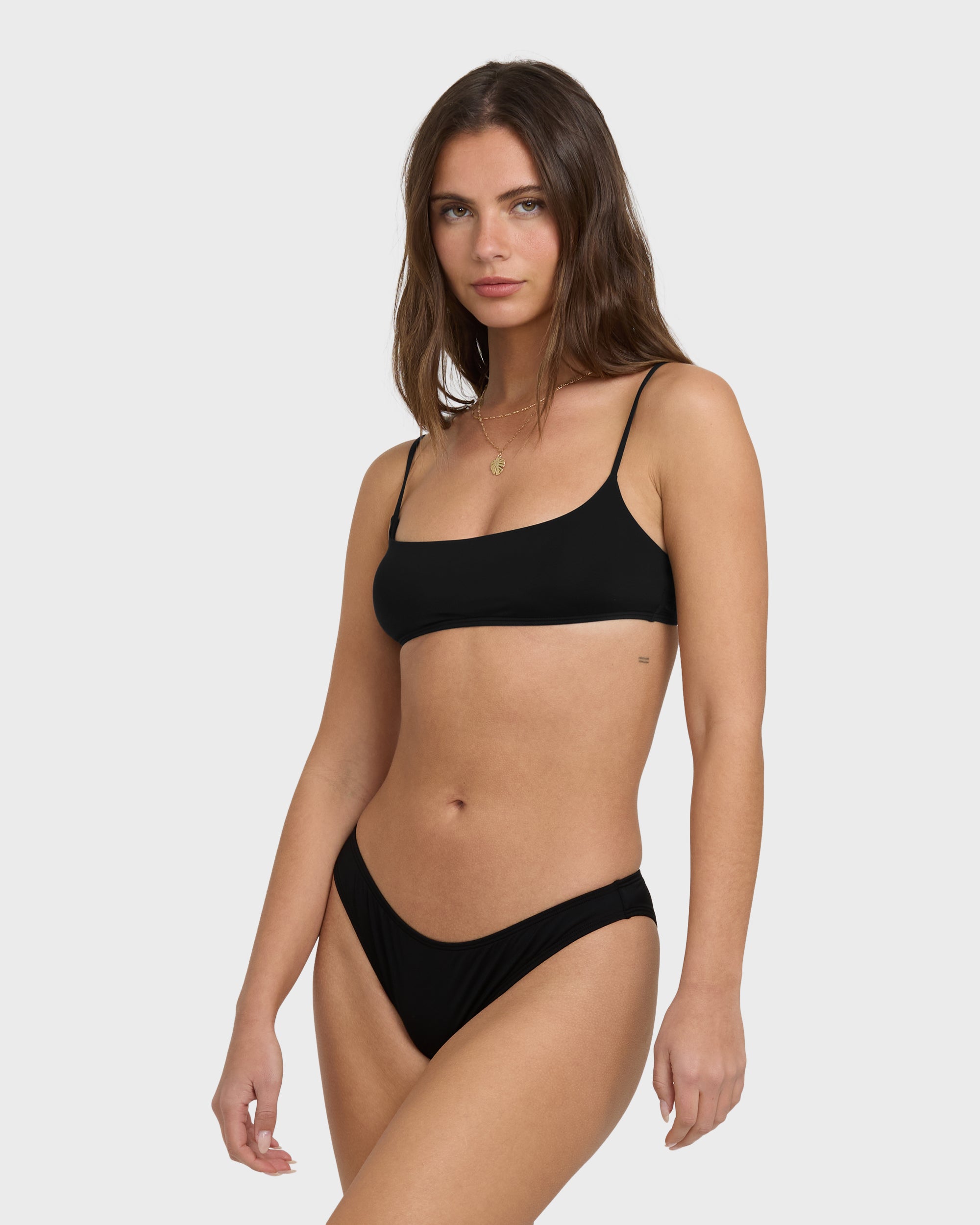 Sol Searcher Jaclyn Crop Bikini Top - Black Pebble - Image 3