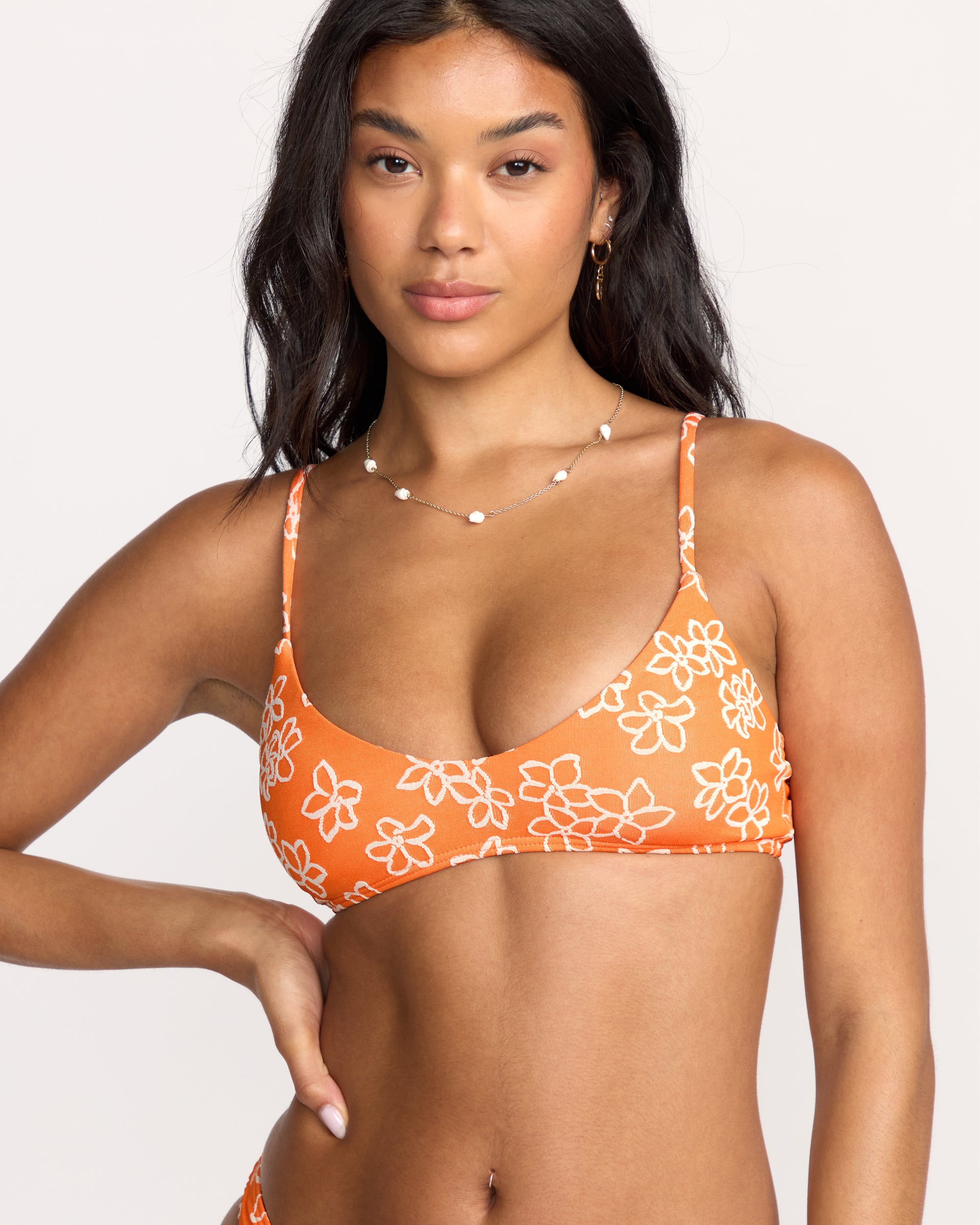 Josie Have It All V Bralette Bikini Top - Orange Pop - Image 6