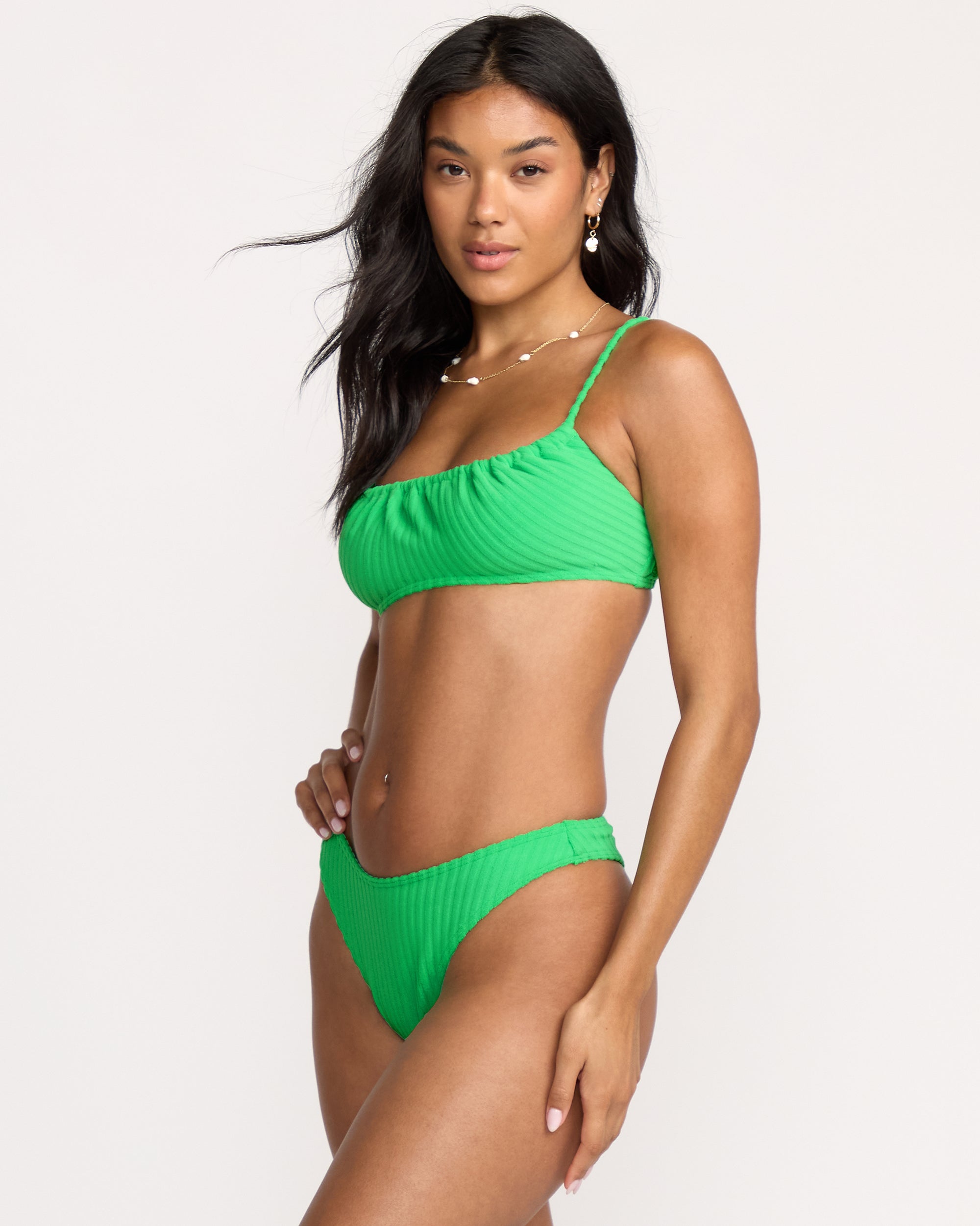Josie In The Loop Mila Bralette Bikini Top - Jungle Green - Image 4