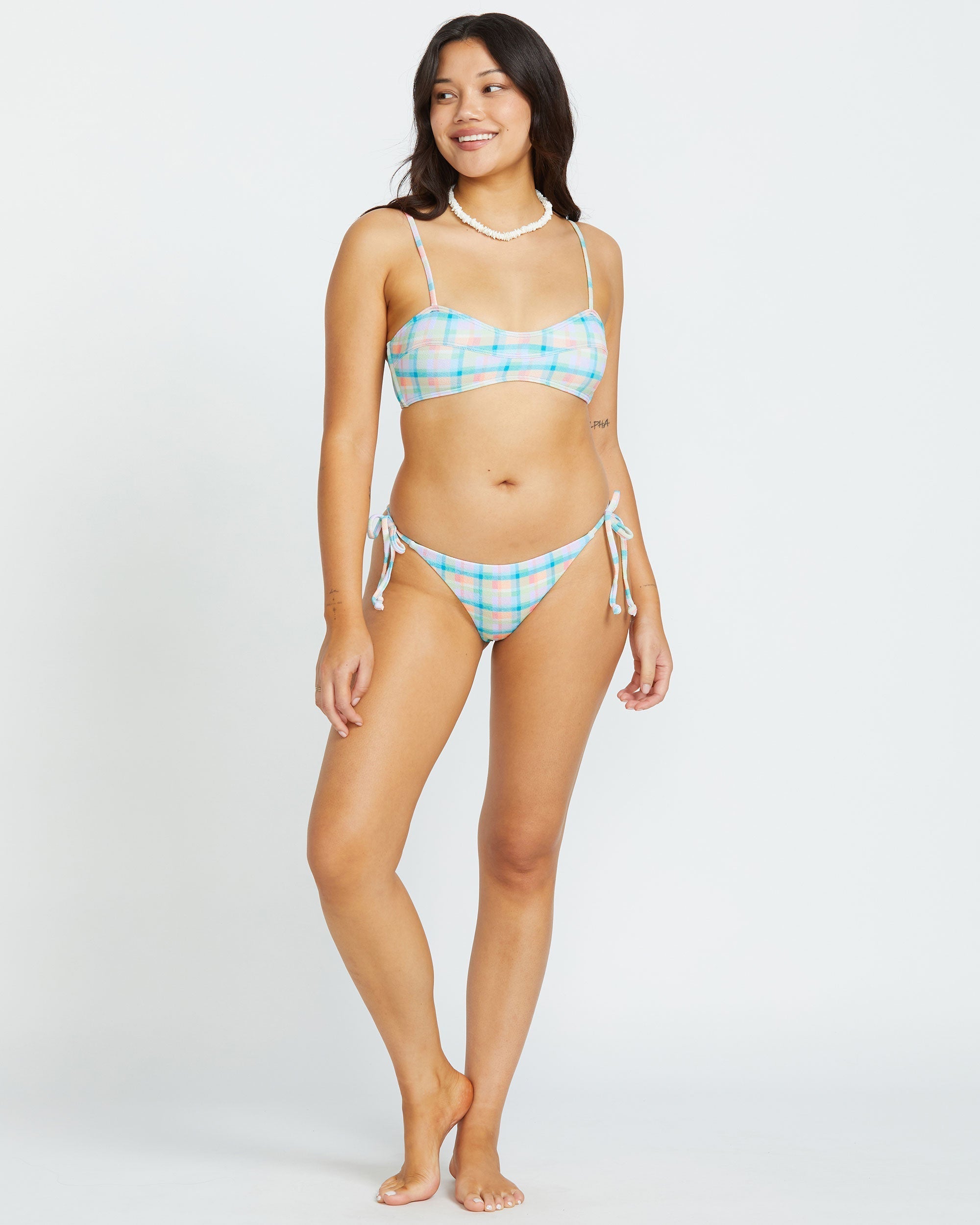 Check The Waves Tie Side Tanga Bikini Bottom - Multi - Image 5
