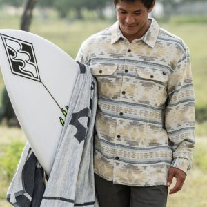 Offshore Jacquard Long Sleeve Flannel Shirt - Sand