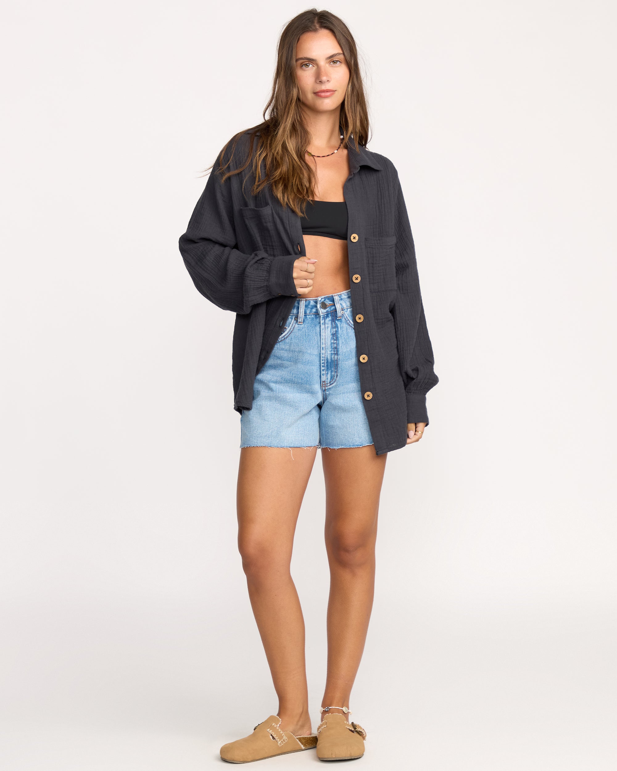 Sweet Swell Long Sleeve Shirt - Black Sands - Image 3