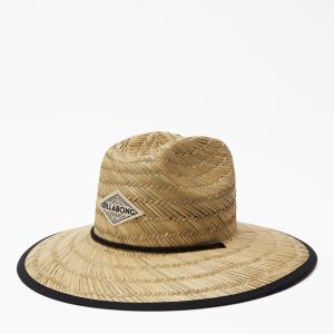 Classic Printed Straw Hat - Black Pebble