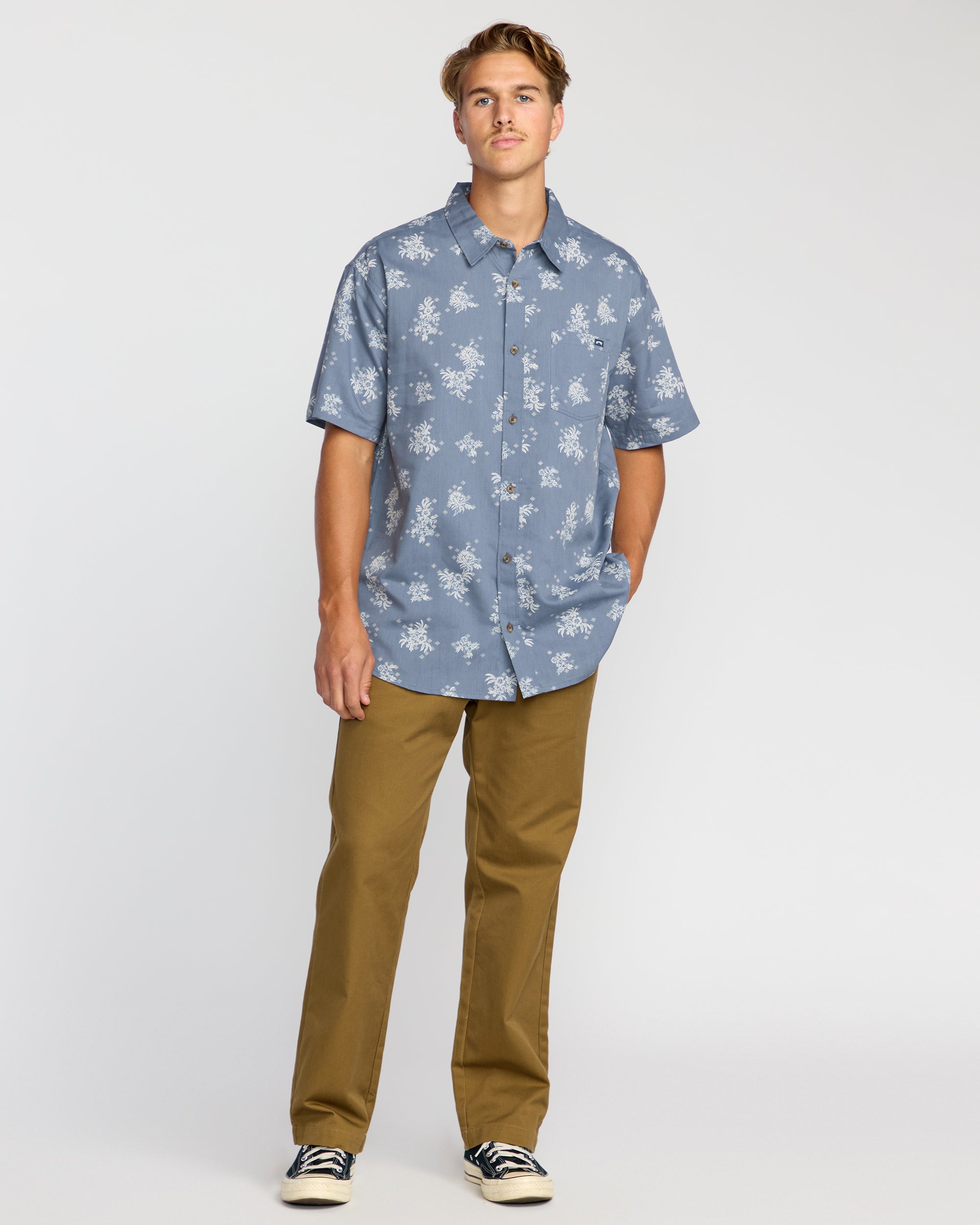 Sundays Mini Short Sleeve Shirt - Steel Blue - Image 4