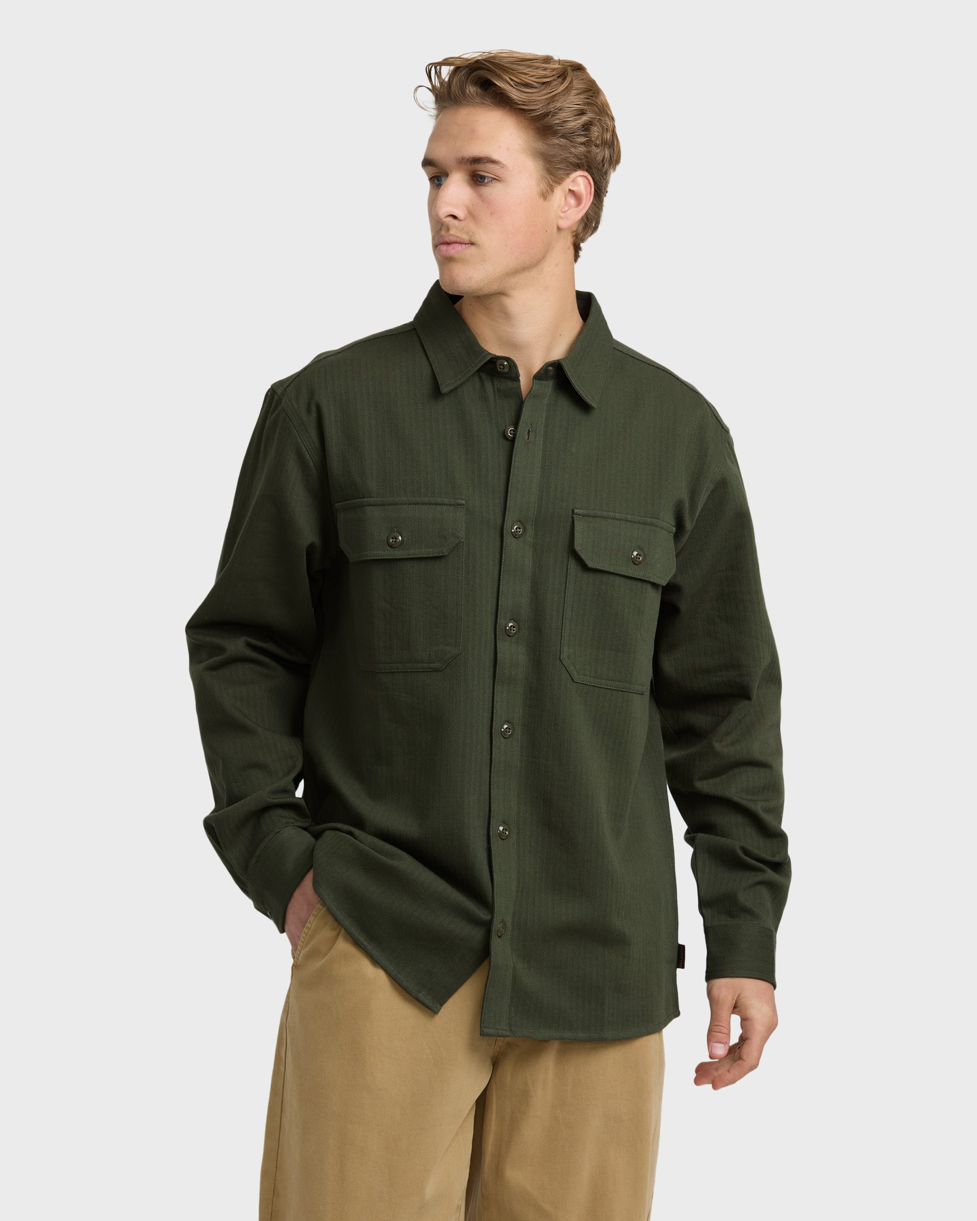 Fort Garage Long Sleeve Shirt - Olive
