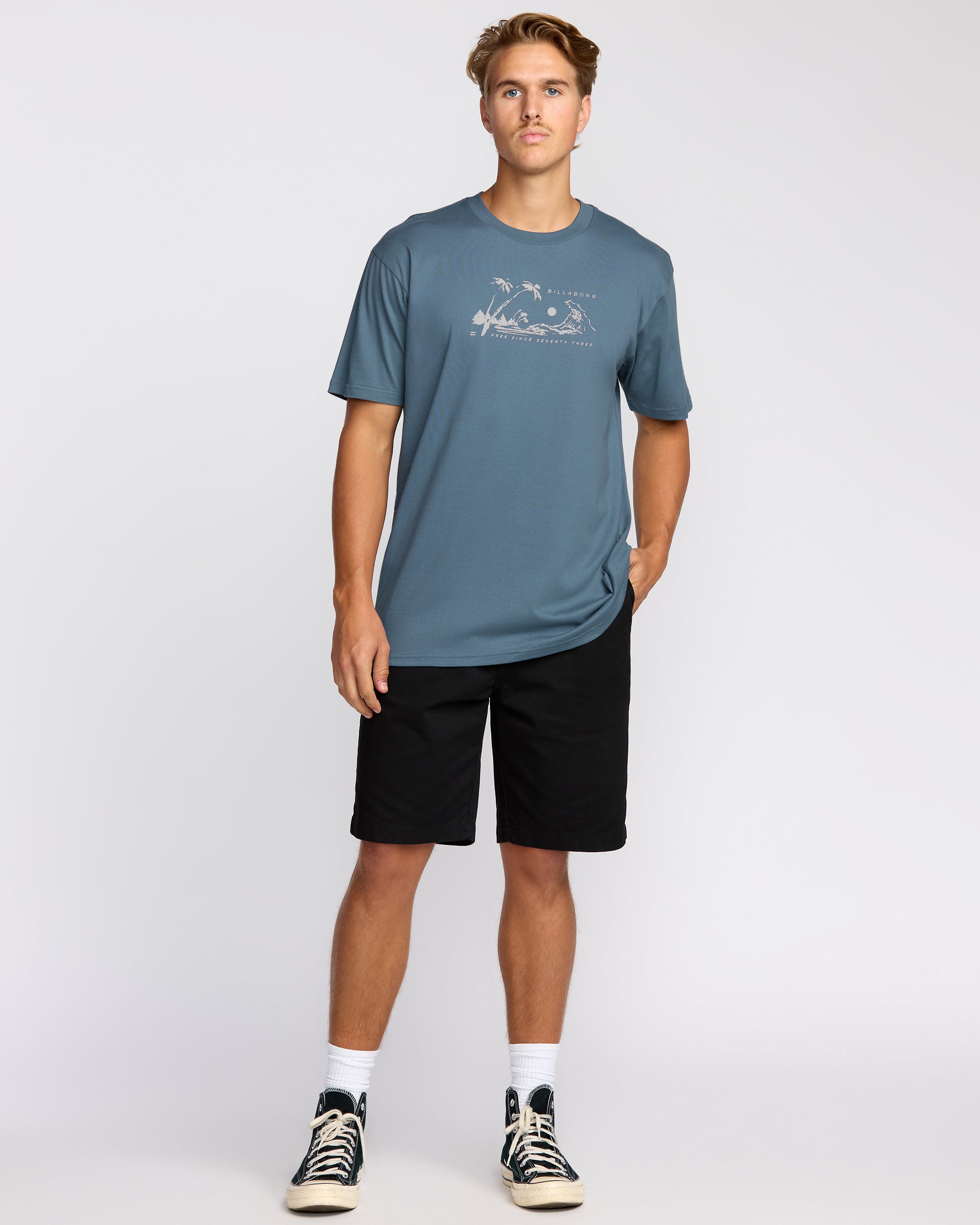 Beach Club Premium Short Sleeve T-Shirt - Steel Blue - Image 4