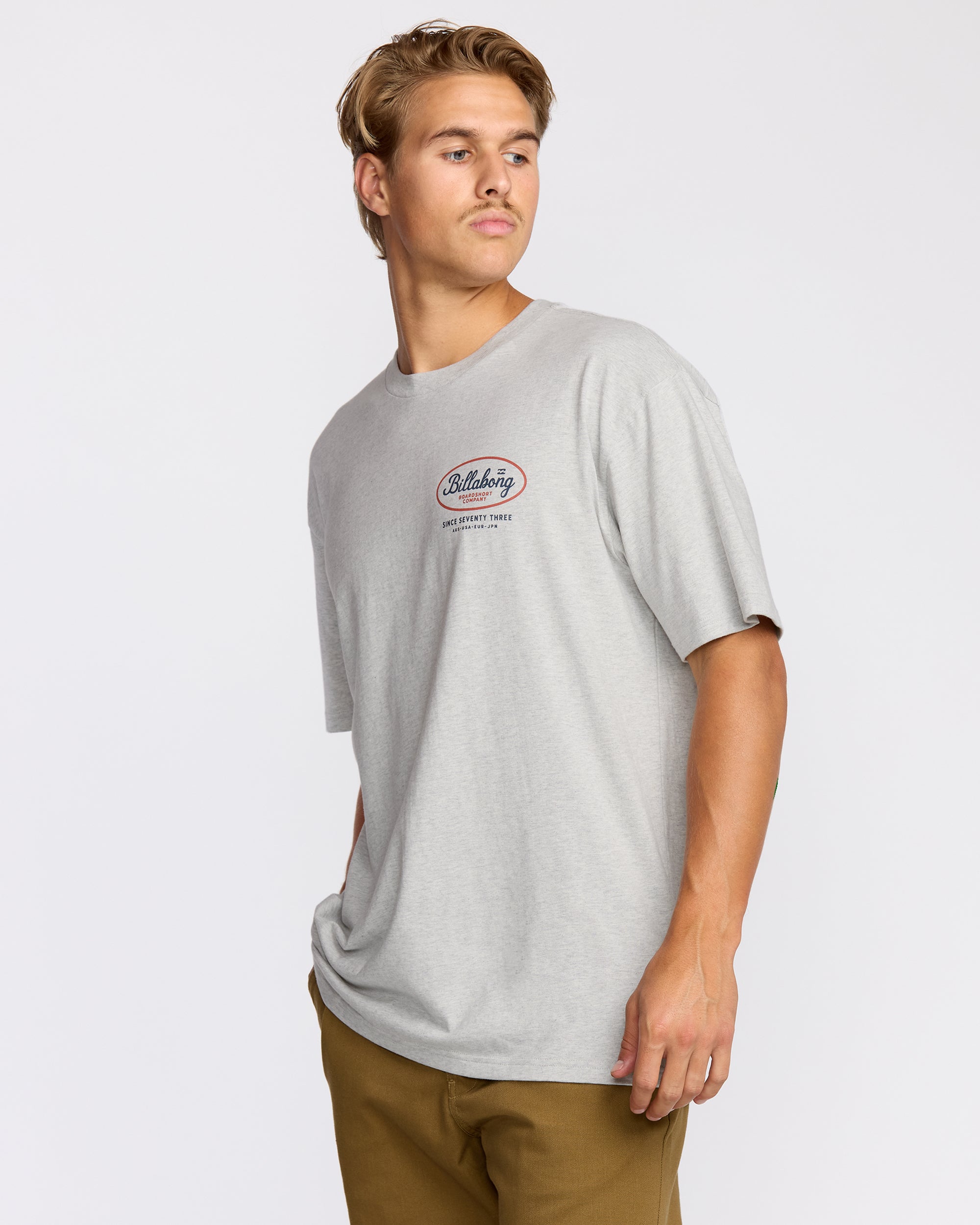 Walled Regular Short Sleeve T-Shirt - Lt Grey Htr - Image 3