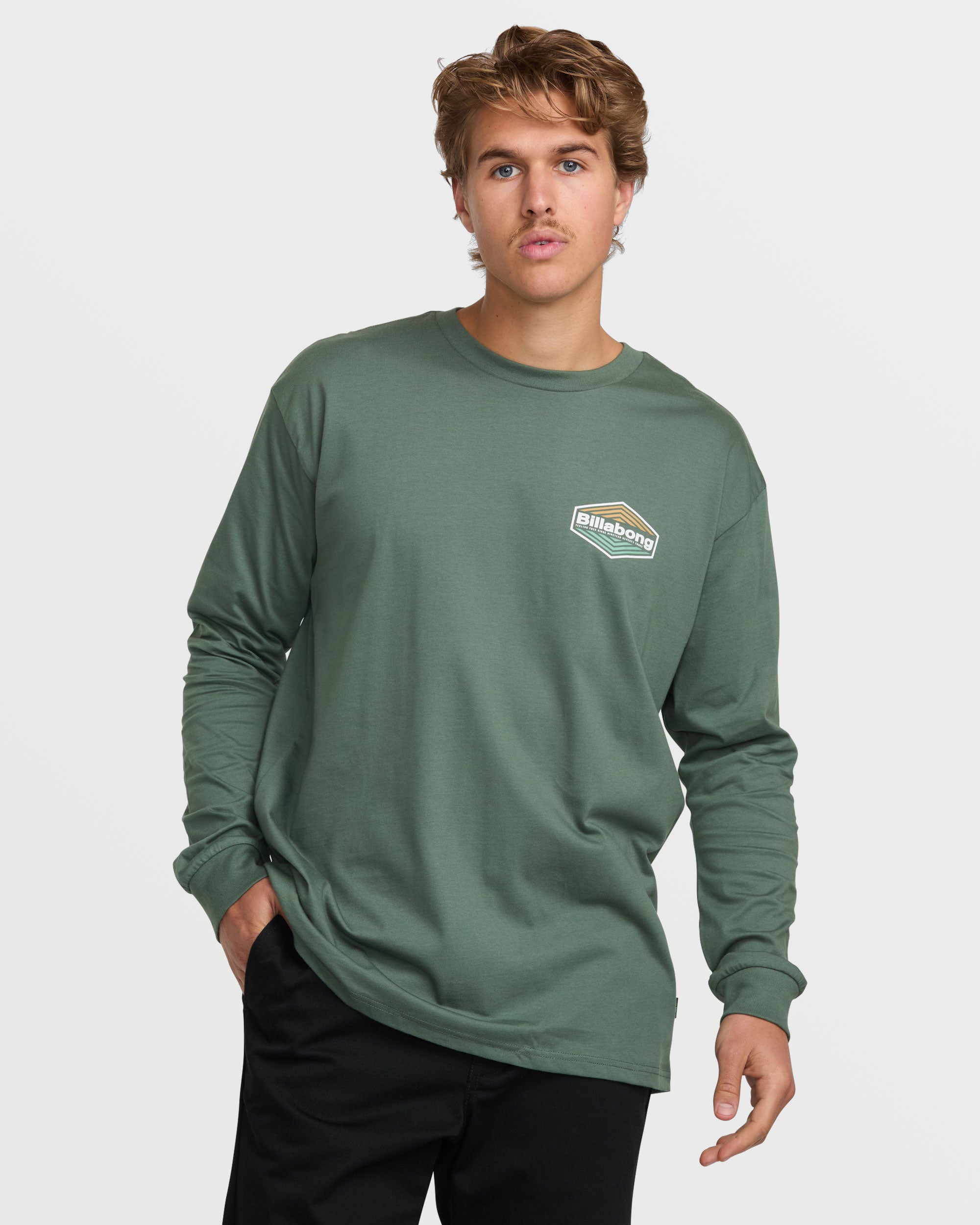 Walled Regular Long Sleeve Tee - Dark Slate - Image 2