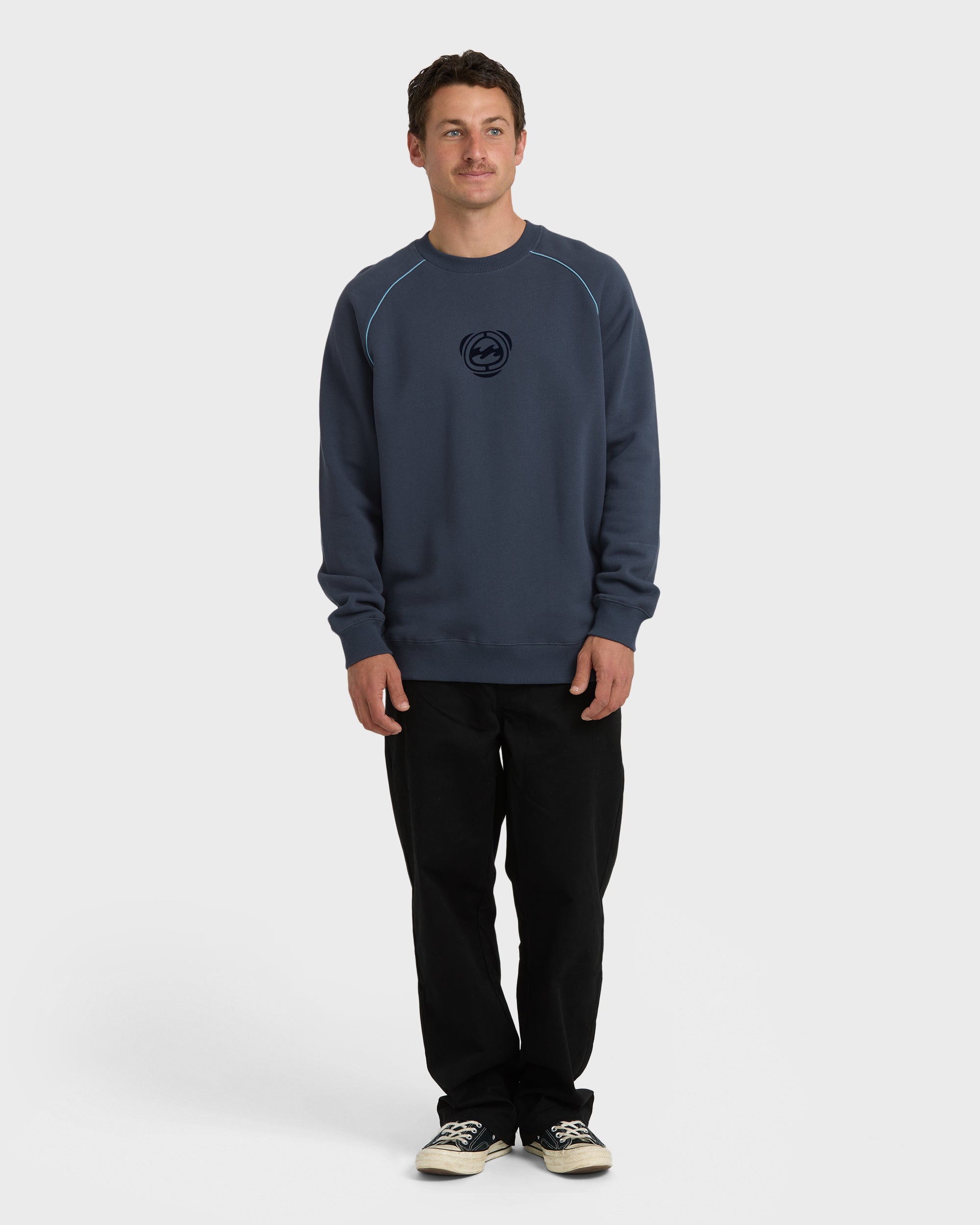 Bio Fleece Crewneck Sweatshirt - Vintage Navy - Image 3