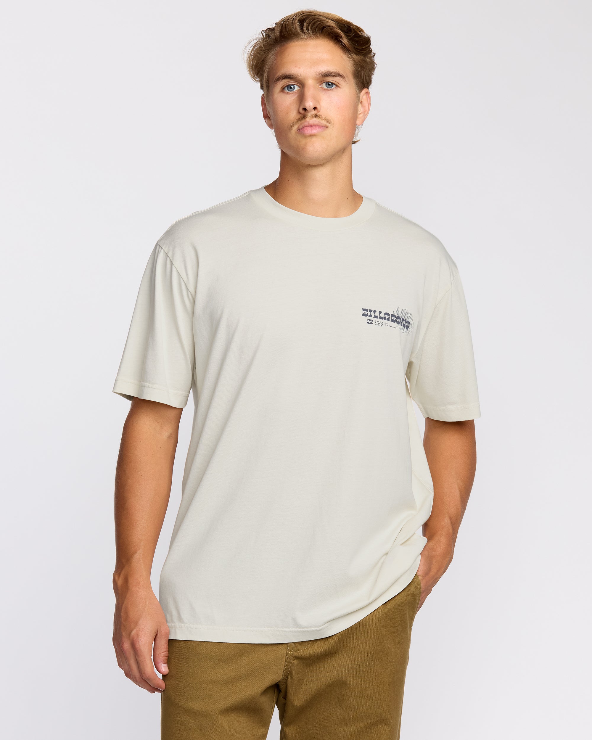 Single Fin Premium Wave Wash Short Sleeve T-Shirt - Off White - Image 2