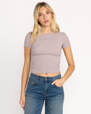 Checked Out Knit T-Shirt - Espresso