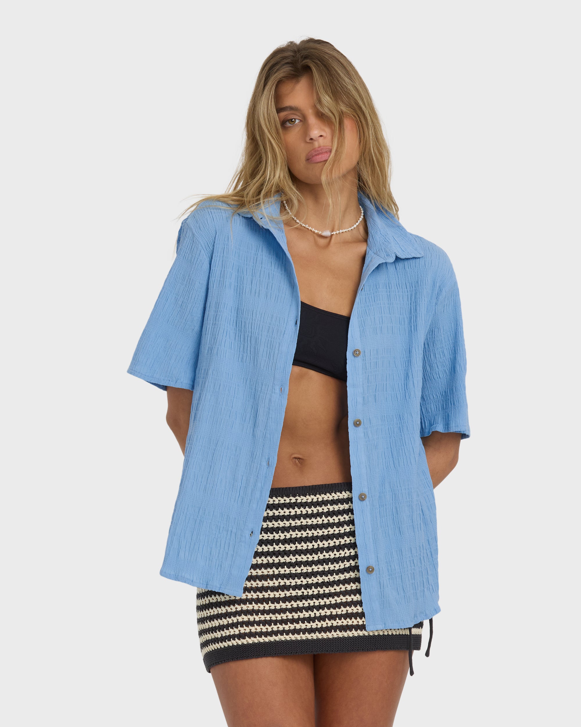 Laura Short Sleeve Shirt - Blue Drift - Image 2