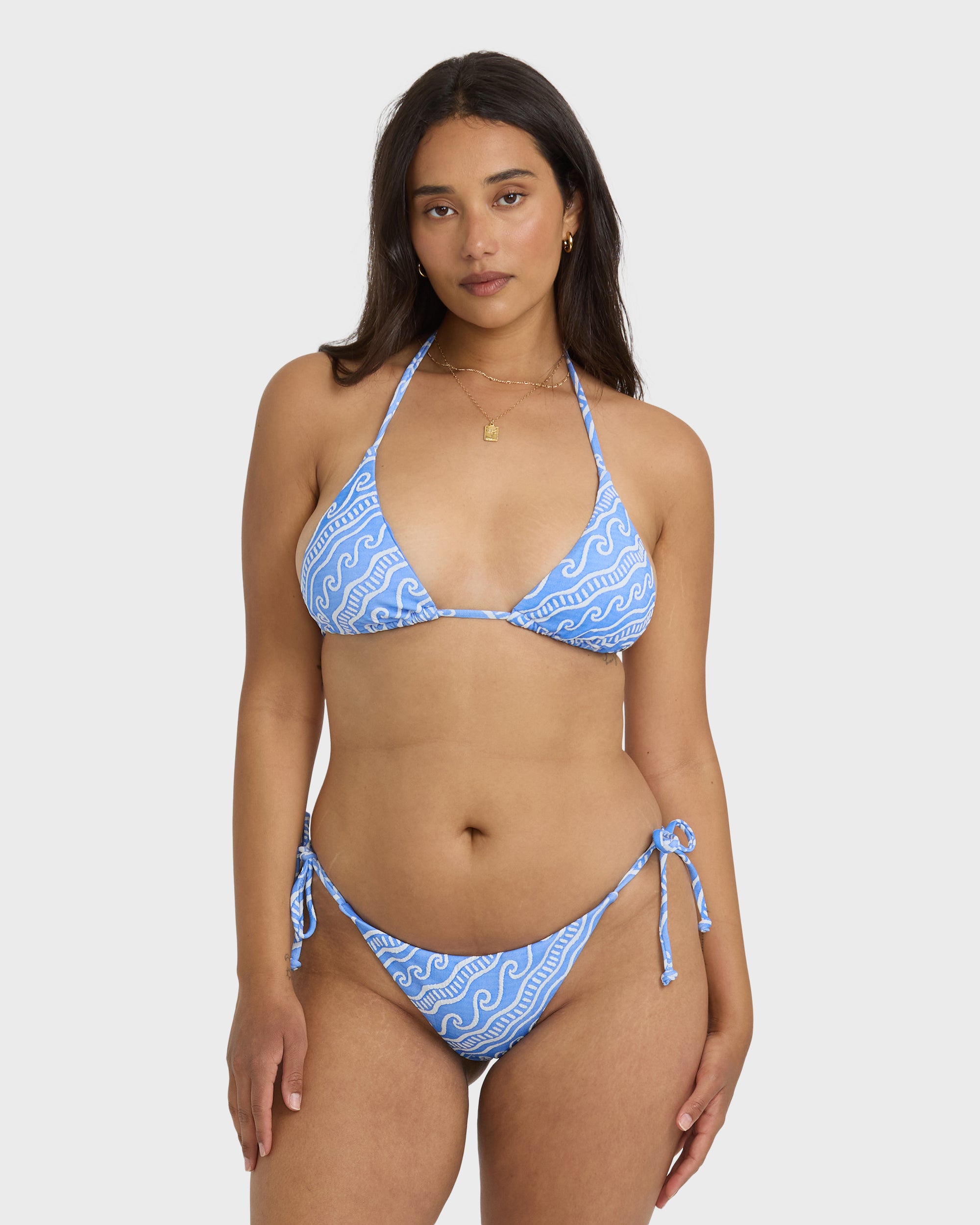 More Than Waves Tie-side Tanga Bikini Bottom - Tidal Blue - Image 8